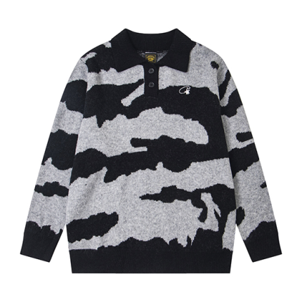 Corteiz Marque Sweat Polo En Maille Camouflage
